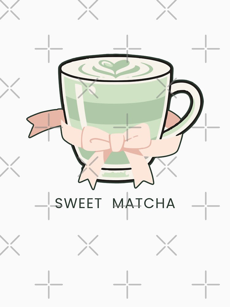 Sweet Matcha – Cute Minimal Matcha Latte Illustration, Cozy Aesthetic Tea Lover Design by Trend-Dify