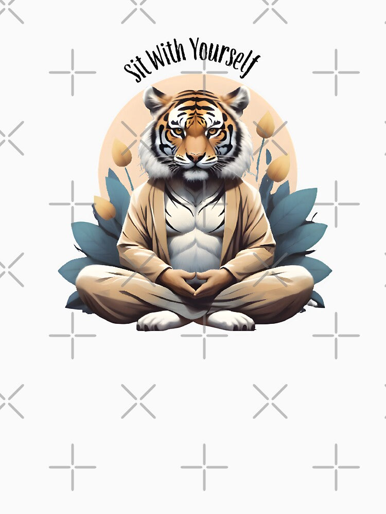 Tiger Meditation T Shirt For Spiritual Lovers by Apotheosis by Irie Meraki