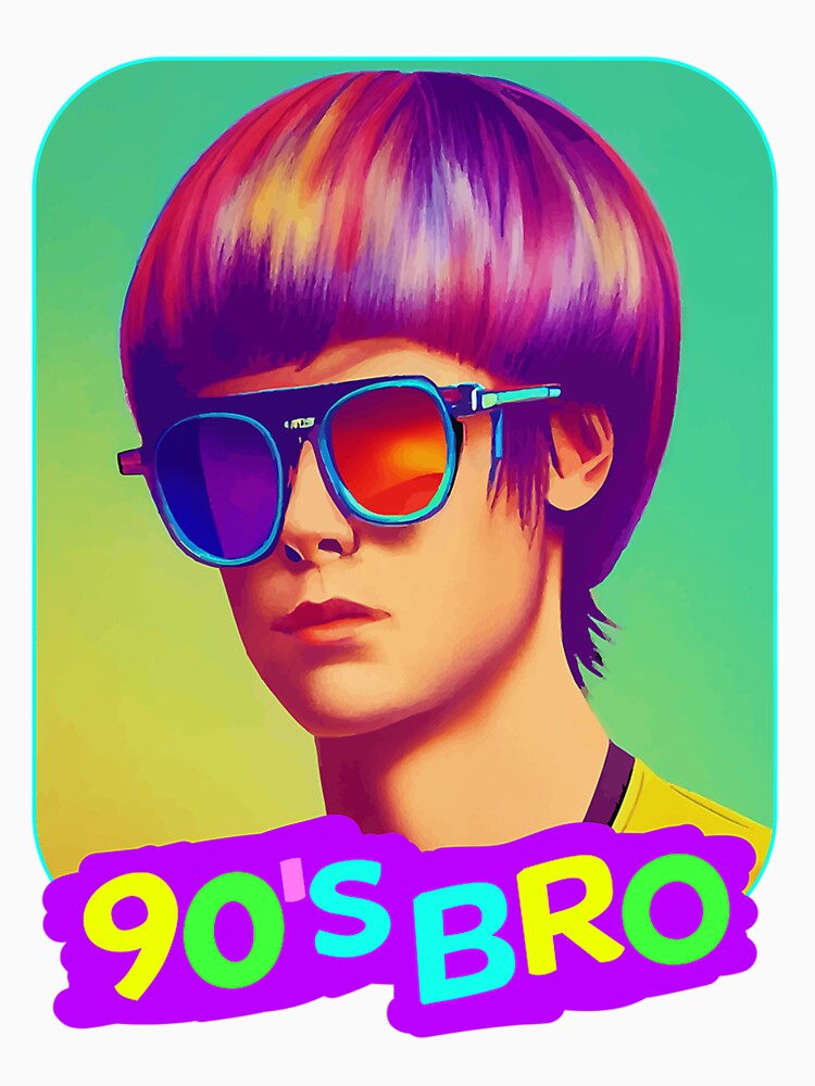 90'S Bro With Bowlcut Retro Party Design For Men Born In The 90S by elinateaundra