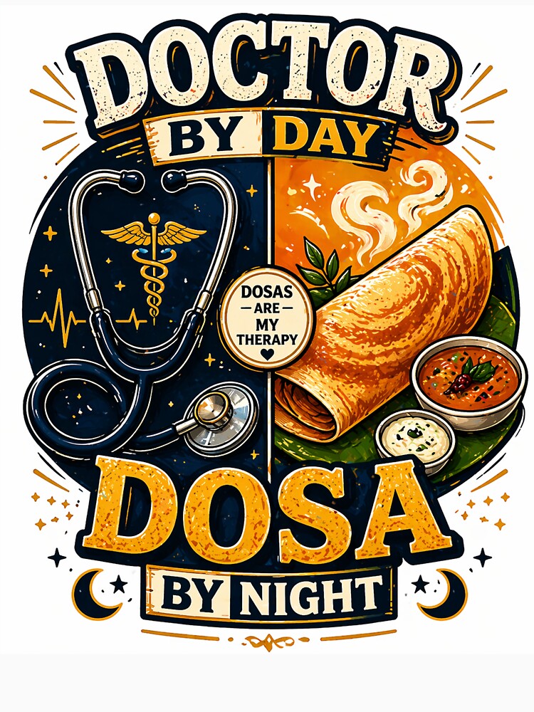 Doctor By Day Dosa By Night Funny South India T-Shirt by OsmosisShop