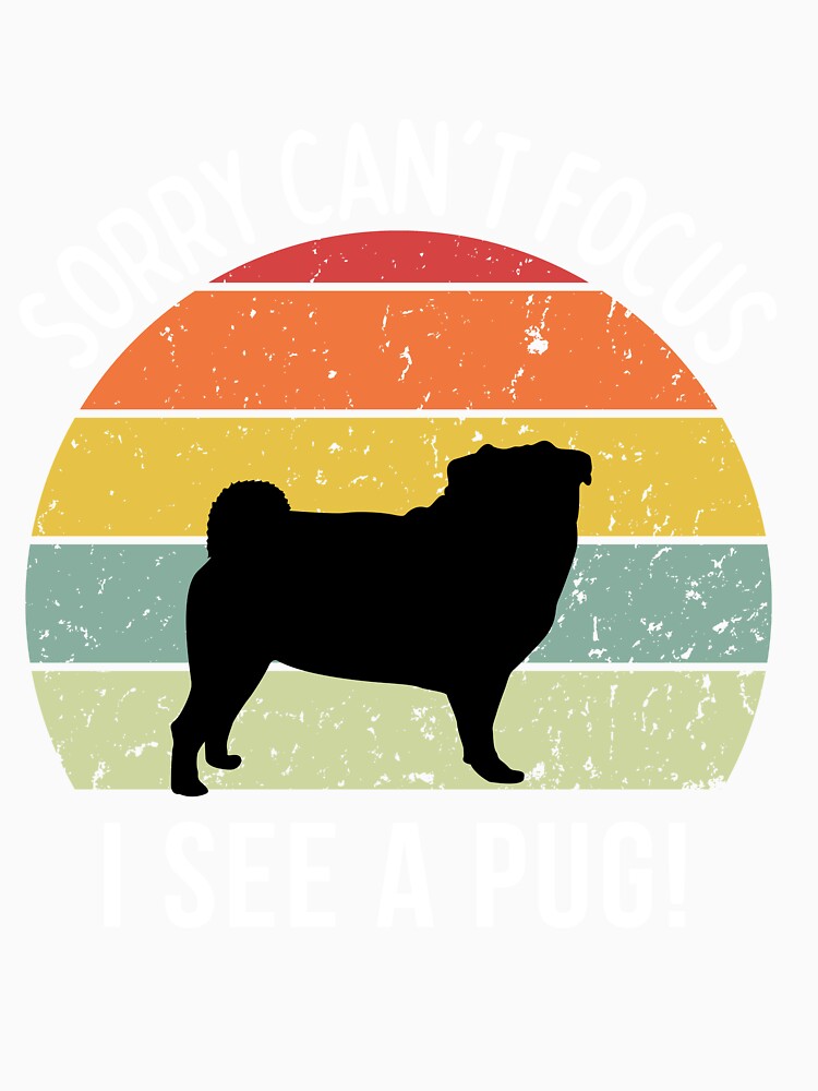Cute Retro Sunset Pug lover design - white text by 29Bumblebee