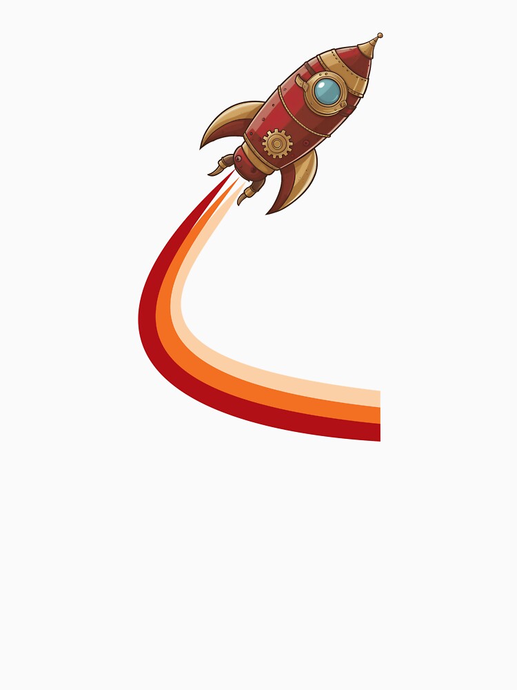 Retro Rocket ship steampunk style by hitNmiss