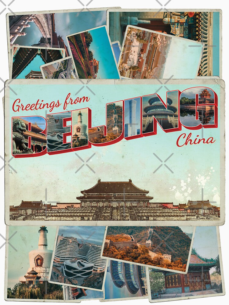 Greetings from Beijing in China Vintage style retro souvenir by DeveloperProp0