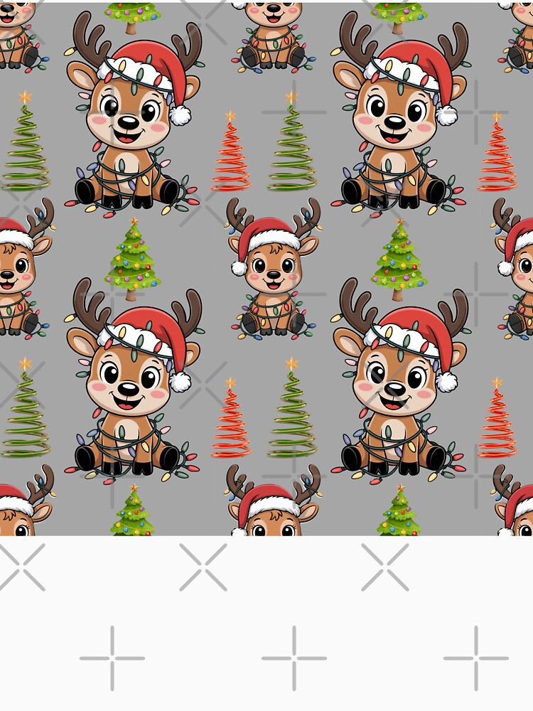 Christmas Kawaii Reindeer Pattern for Gifts by Grang Art Artistic Designs