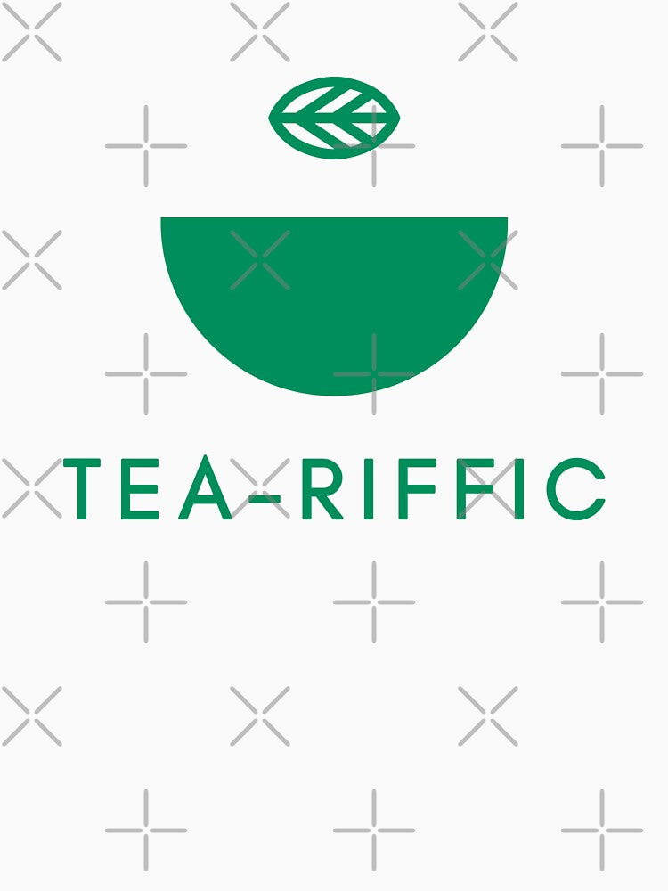 Tea-riffic Green Half Cup Matcha Pun by LekkieStudioArt