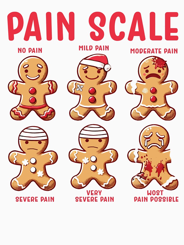 Pain Scale, Christmas Nurse, Gingerbread Man by Tomaswikstrom