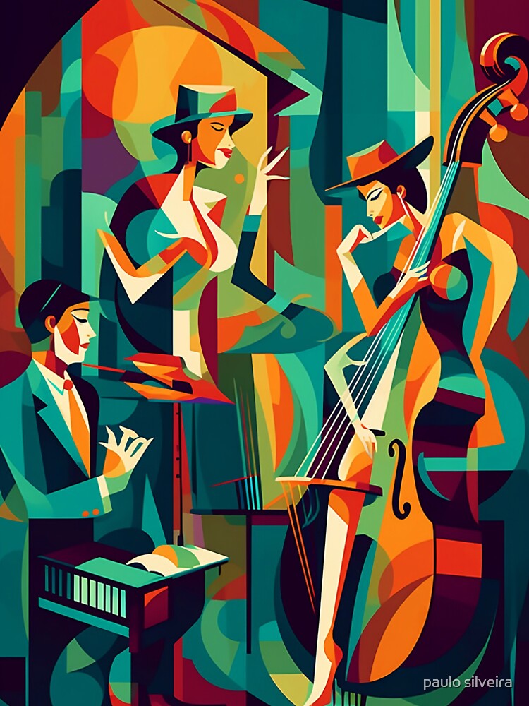Art deco Jazz musicians fine art. by paulo silveira