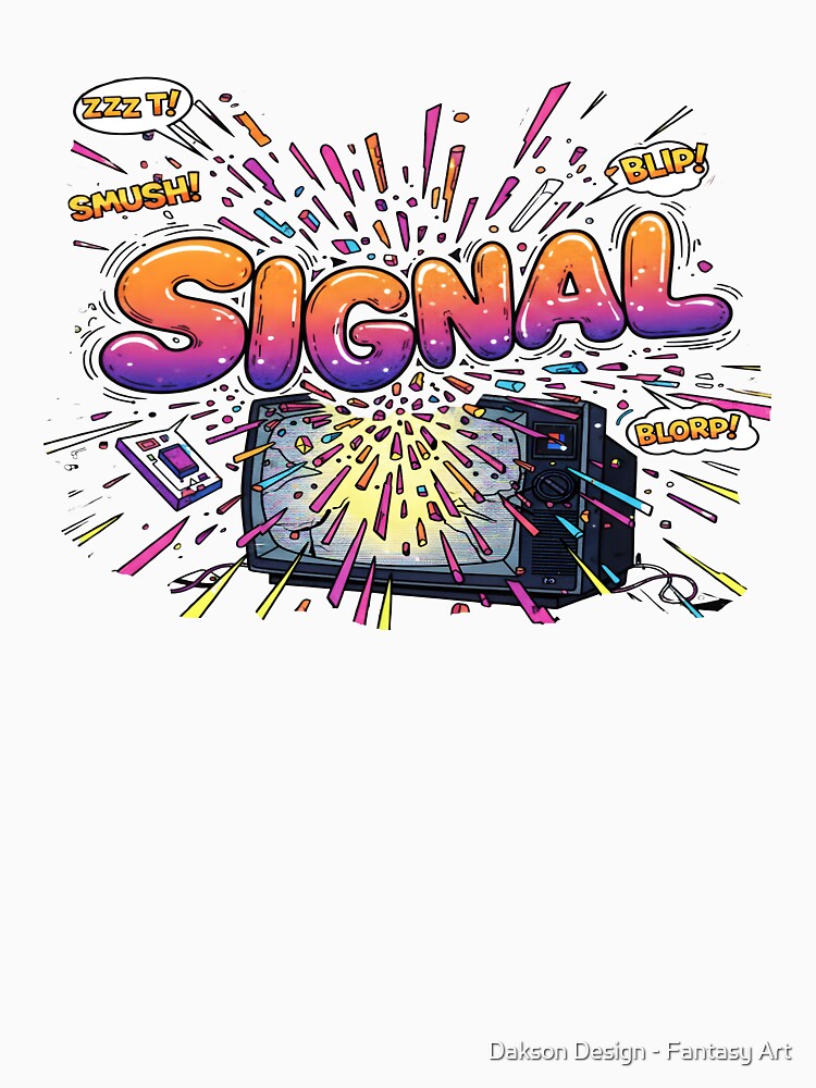 SIGNAL TV Explosion - Retro Comic Book Pop Art by Dakson Design - Fantasy Art