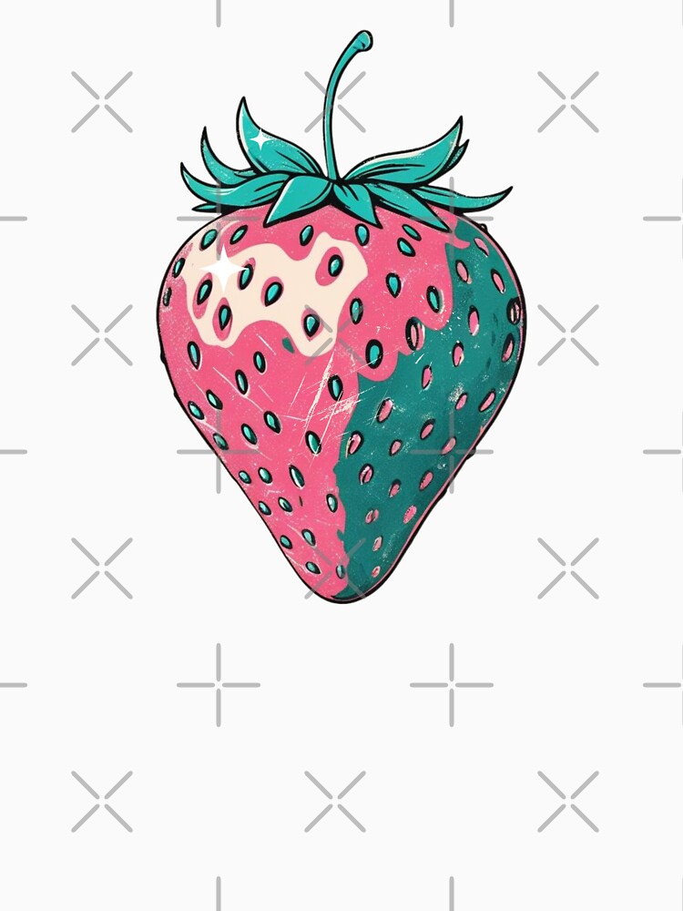 Retro Strawberry Art for Fruit Lover by Claustronautas
