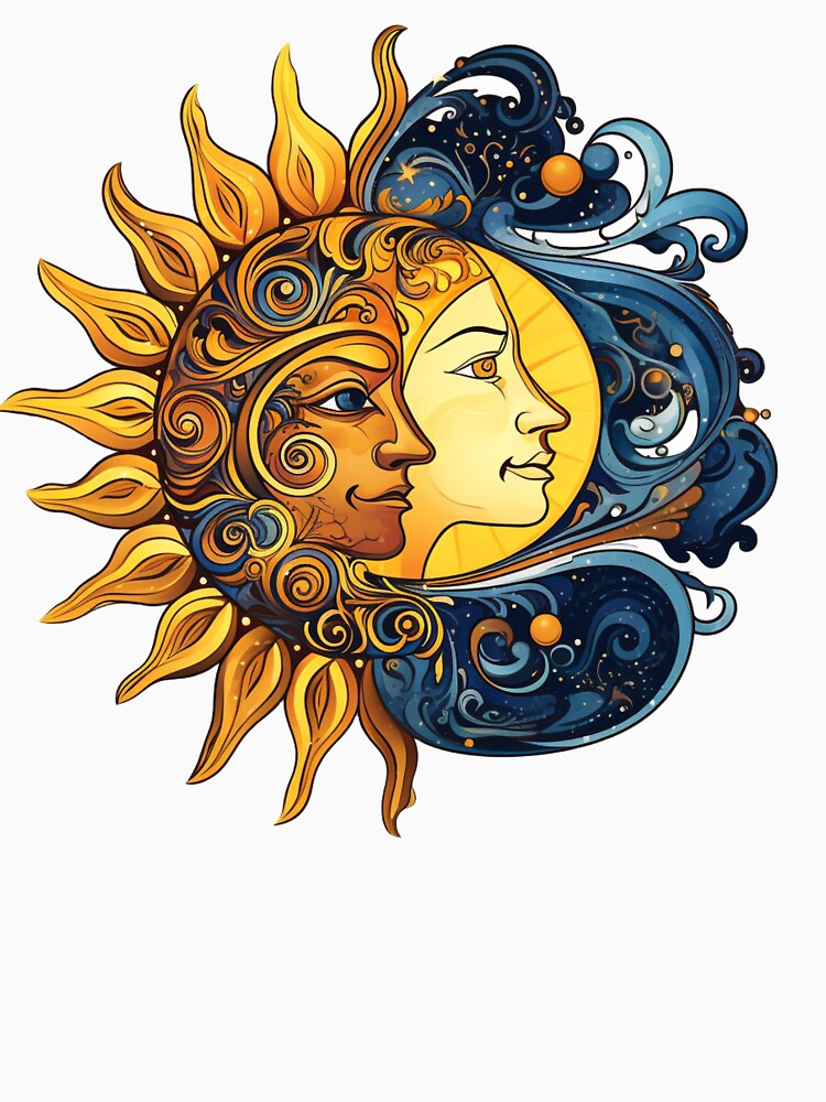 Celestial combination image of sun and moon by liana campbell