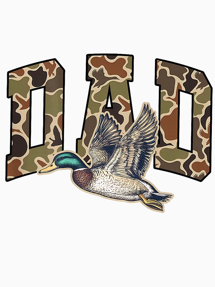 Camo Dad Mallard Duck Hunting Retro Camouflage Design by kiralynstration