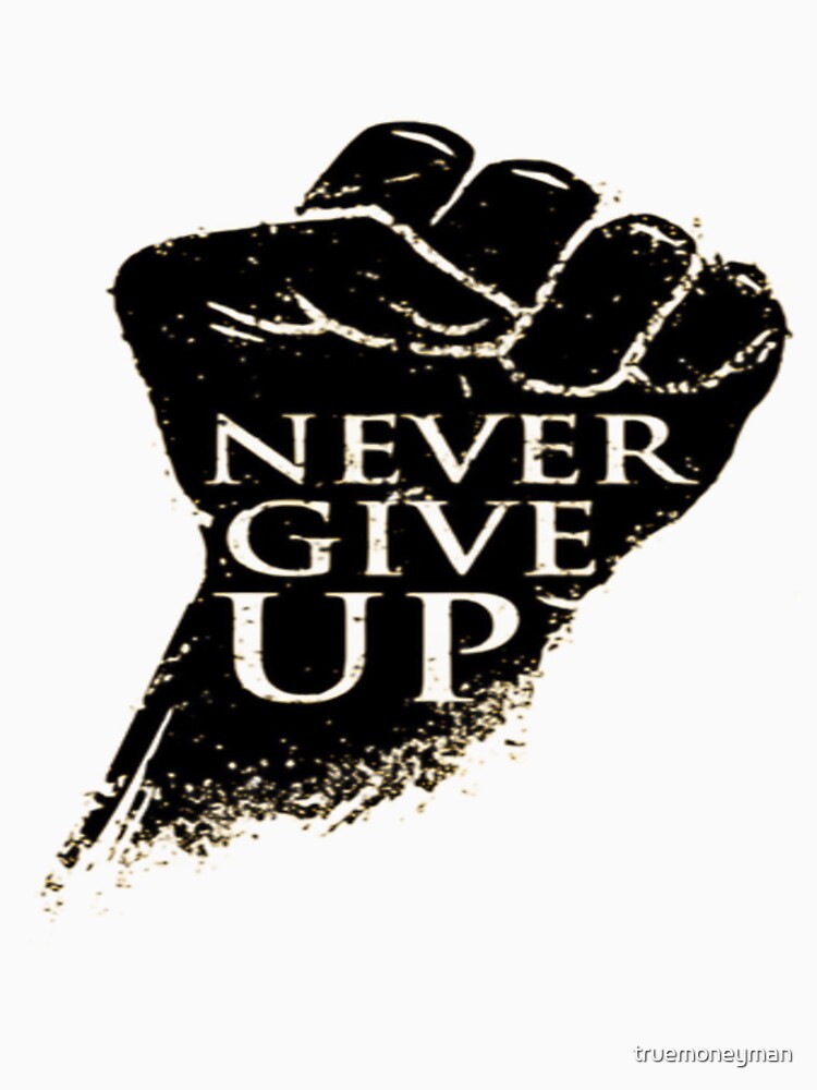 Never give up gym motivation illustration premium design by truemoneyman