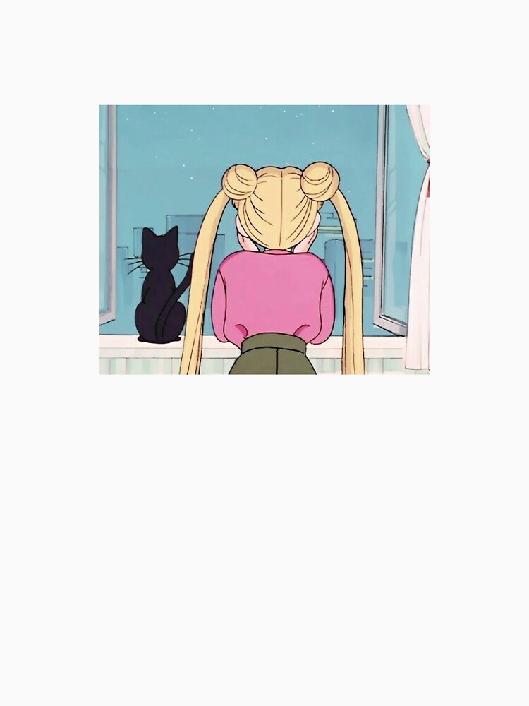 90 Japanese Anime Blonde Girl with Cat by emiface