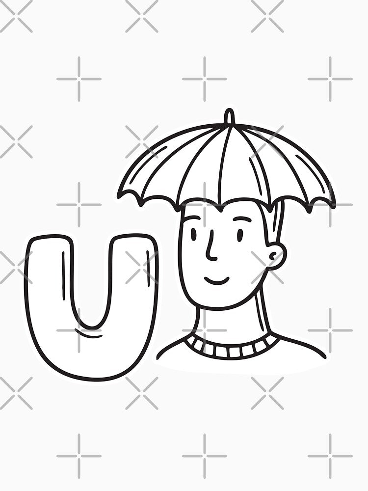 Letter U Beside Umbrella Hat by rasagamastore