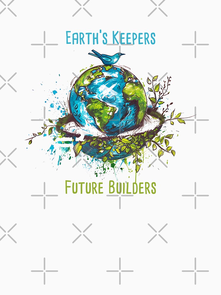 Earth's Keepers, Future Builders Environmental Protection Positive Slogan by FemiBiutti