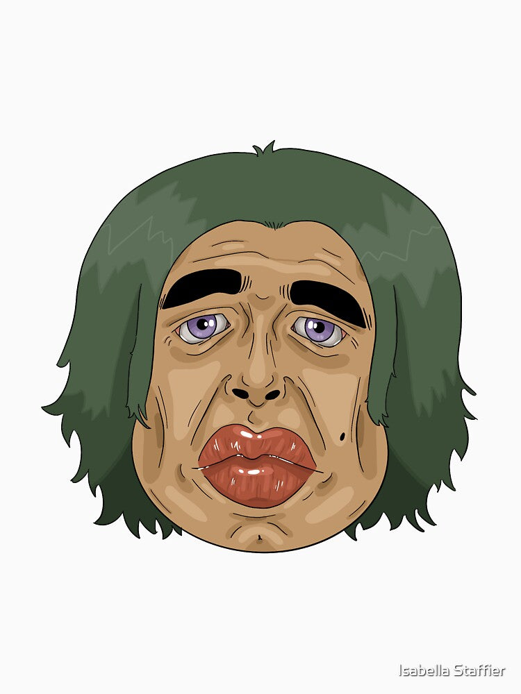 Masc Lady with Big Lips and Green Hair by Isabella Staffier