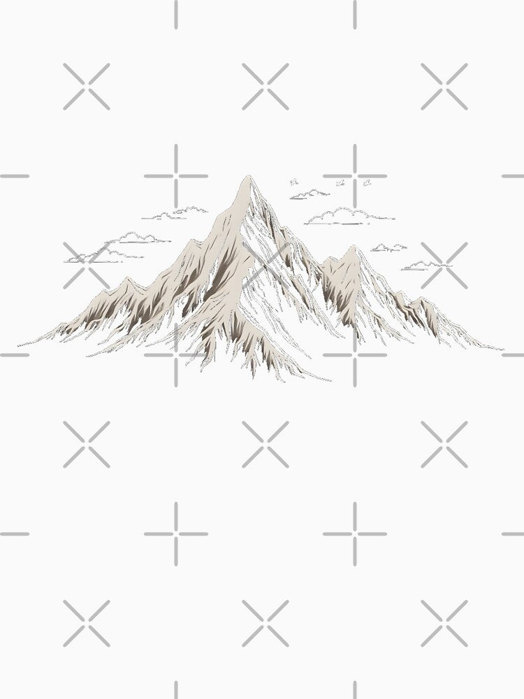 Minimalist Mountain Landscape – Nature’s Majesty - White by ImaginPictura