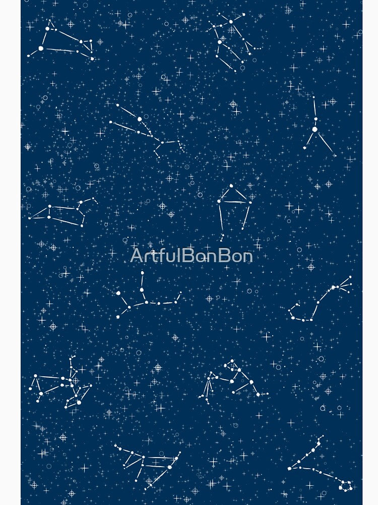 Zodiac constellation art, blue by ArtfulBonBon