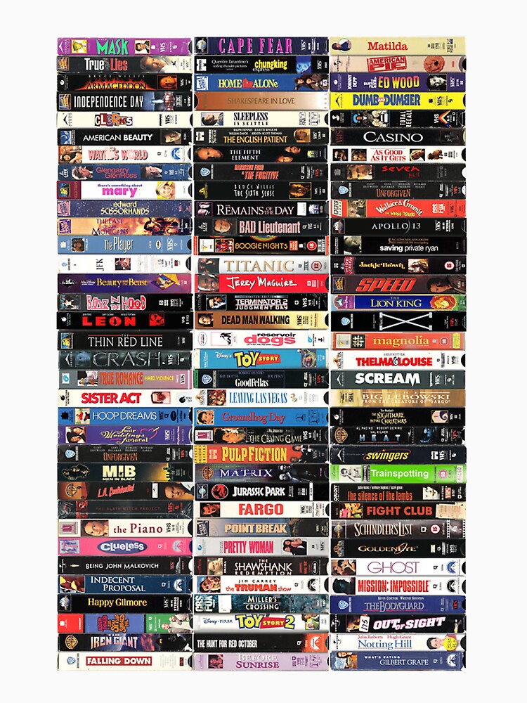 Greatest Films Of The1990S - Vintage 90S Vhs Cassette Print by MacieBins