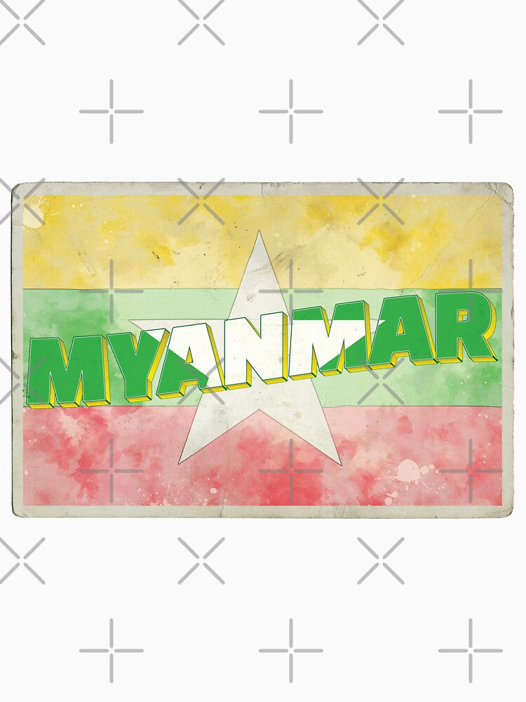 Myanmar Vintage style retro souvenir by DeveloperProp0