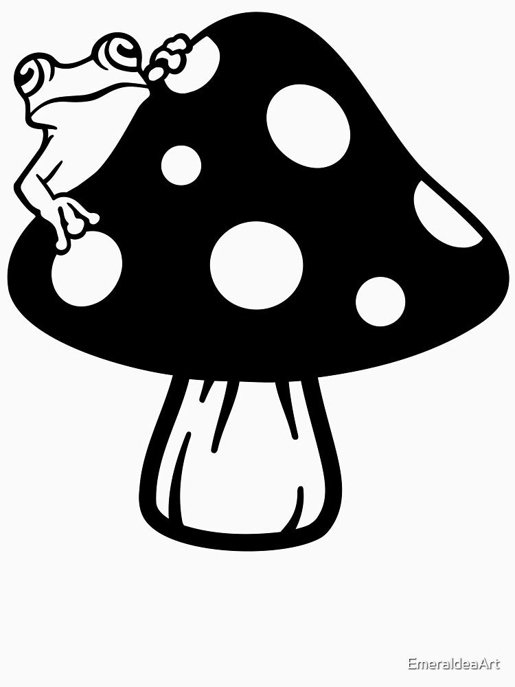 Cute frog on mushroom by EmeraldeaArt