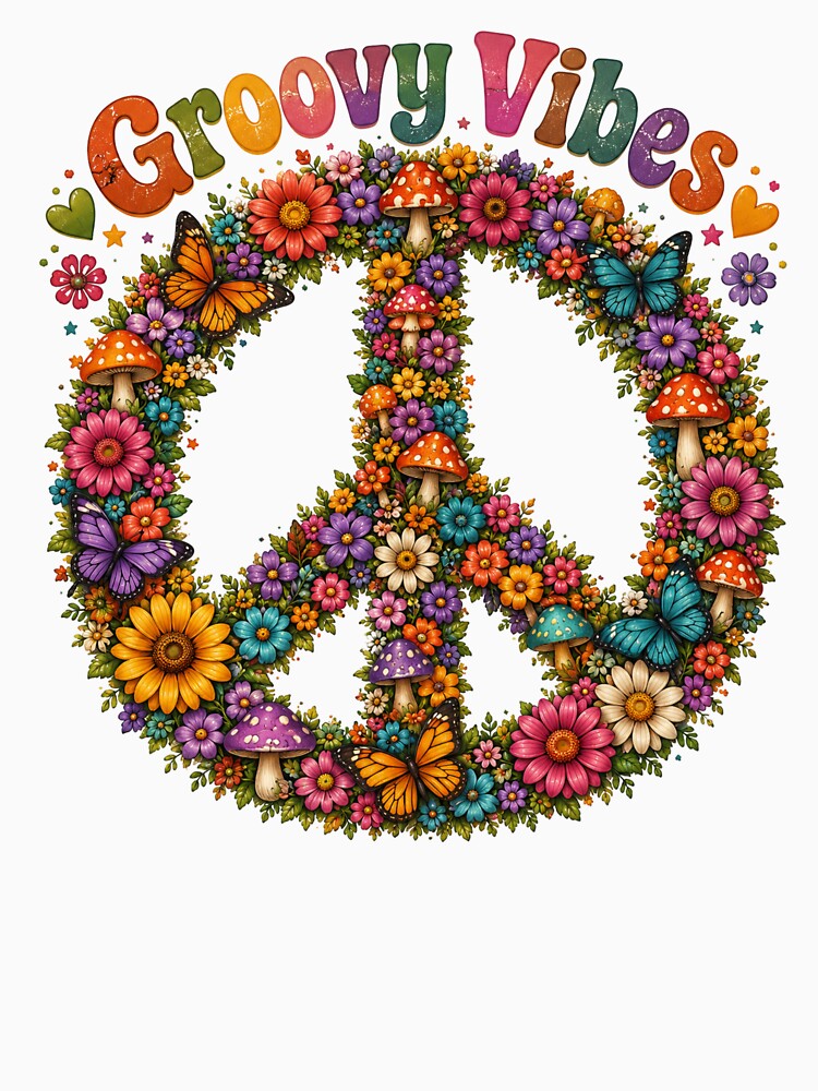 Groovy Vibes Retro Peace Sign by HippyRikky