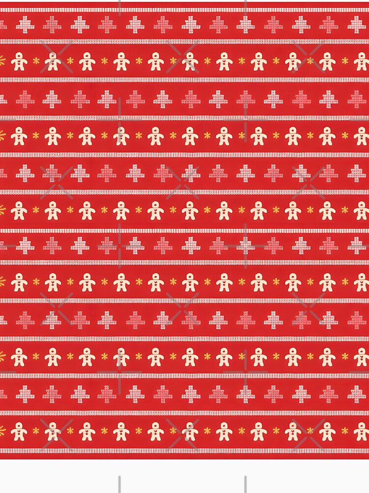 Red Christmas Gingerbread Ugly Sweater Pattern Design by DrawHandArt