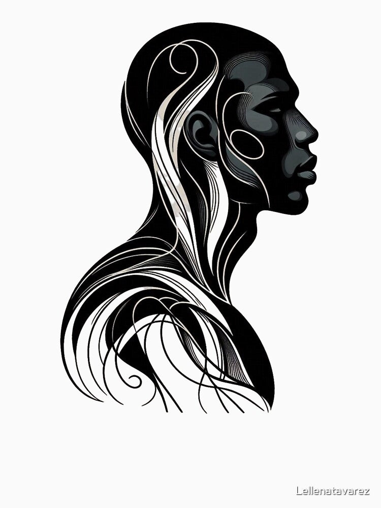 minimalist face of a beautiful black man by Lellenatavarez