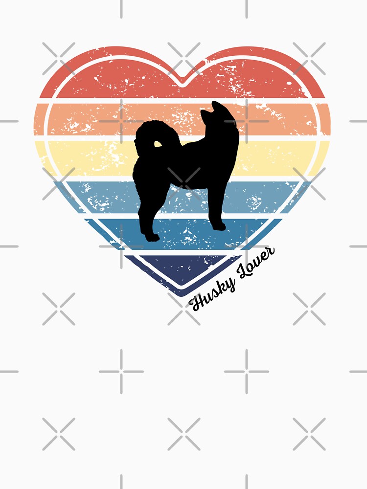 Husky Lover Retro Sunset Heart by Print-A-Joke