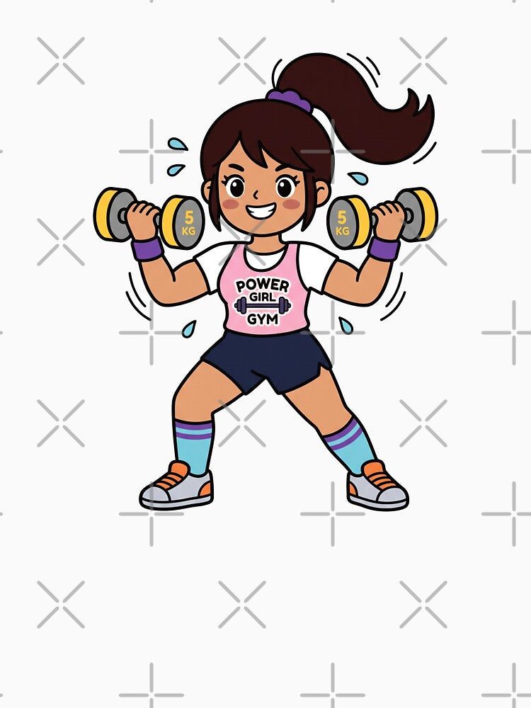 Gym Girl Cartoon Fitness Workout by sundardesigns