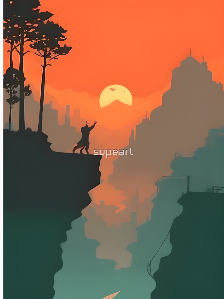 Add a Touch of Nature to Your Home with Our Wide Range of Beautiful Minimalist Landscape Mountain Trees Print by supeart