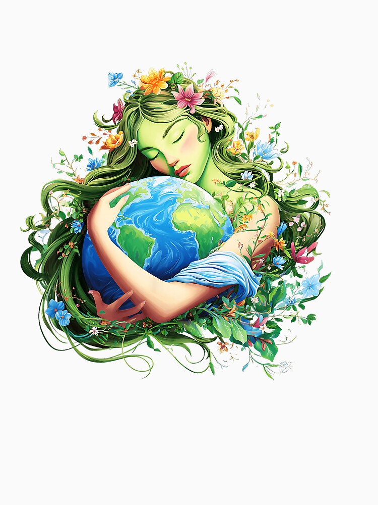 Mother Earth Nature Goddess Protect The Planet Design by zamiokaline