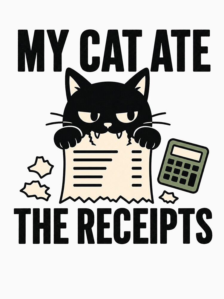 My Cat Ate The Receipts - Minimalist Accounting Cat Humor by Sursatt