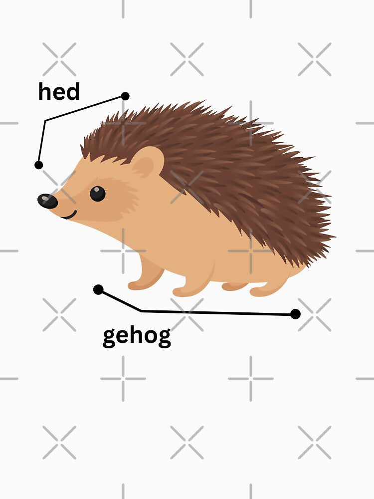 Funny Hedgehog Anatomy Meme | Cute Hedgehog Sticker & T-Shirt by Olive Thread Co.
