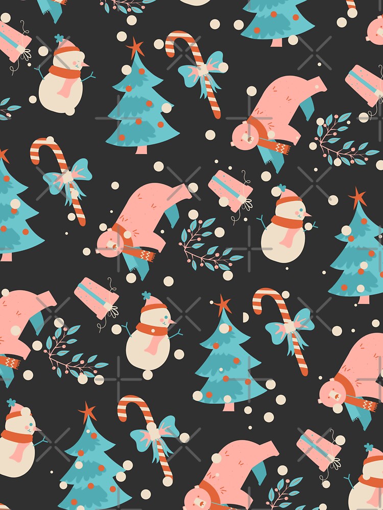 Colorful Blue Pink Christmas Pattern by fowons
