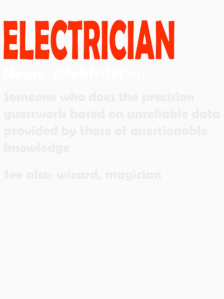 Funny Electrician Definition Gift Graduation Graduate Gift by Boum04