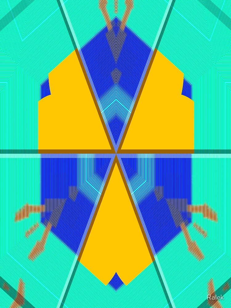 Vibrant music abstract geometric minimalist guitar exotic summer blue - sunny gift for guitarists musicians and minimalist music and guitar lover by Ralek
