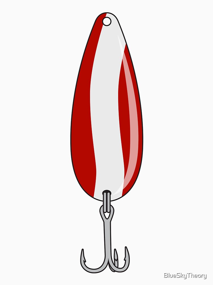 Classic Spoon Fishing Lure - Red White Stripe by BlueSkyTheory