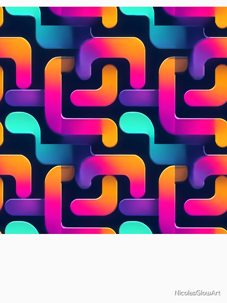Vibrant Gradient Interlocking Geometric Pattern by NicolasGlowArt