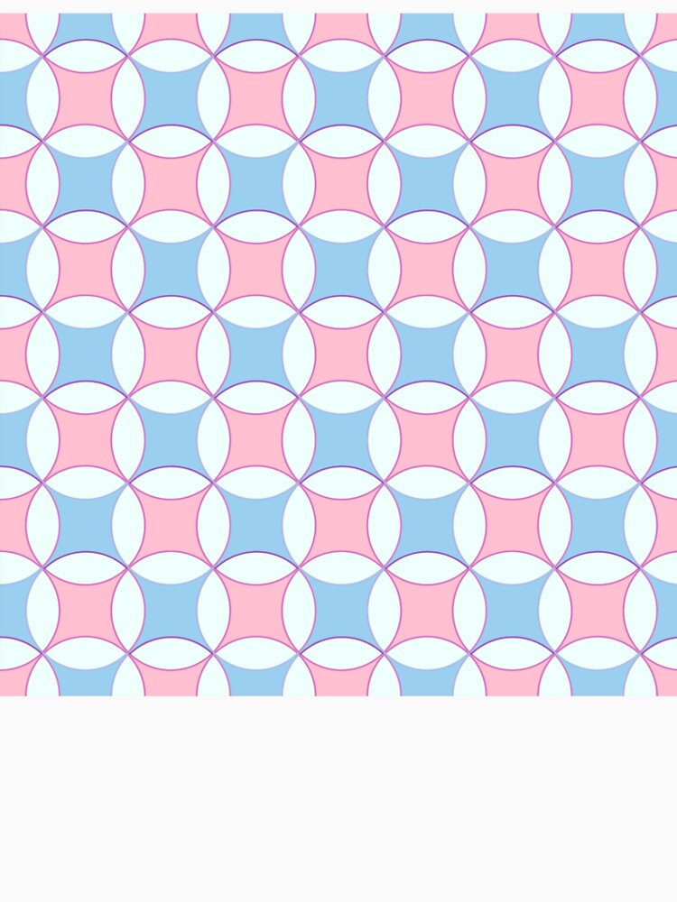 Seamless Geometric Circle Pattern in Pastel Pink Blue and Mint Background by Studiohgood