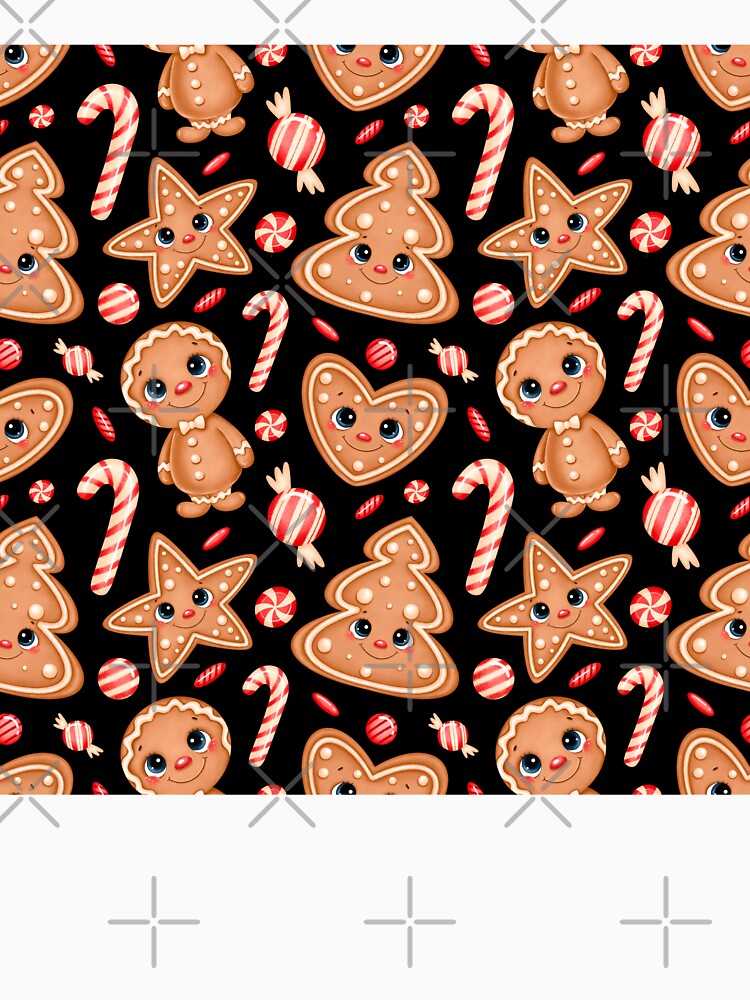 Cute Christmas Pattern - Candy Cane And Gingerbread Man Holiday Cookie by Vibbin4Life33