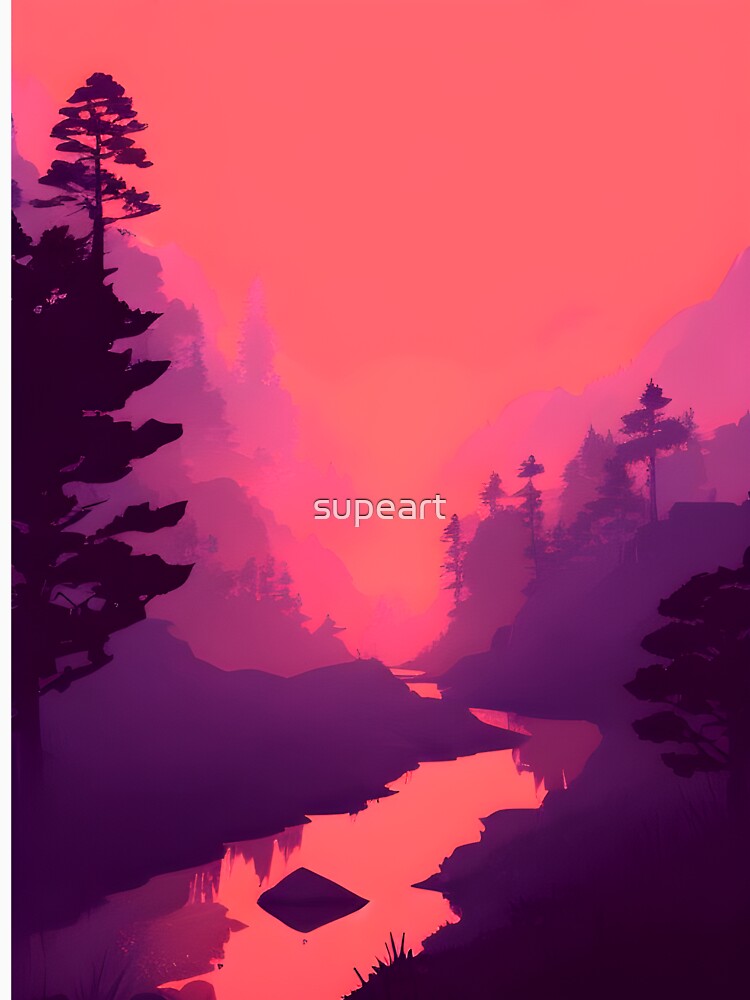 Discover the Elegance and Charm of Our Collection of Minimalist Forest Landscape Prints by supeart