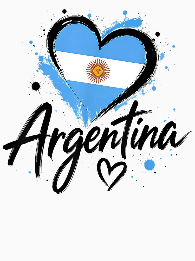 Argentina Heart Flag Graphic Shirt Patriotic Country Pride by BlitCrankMath