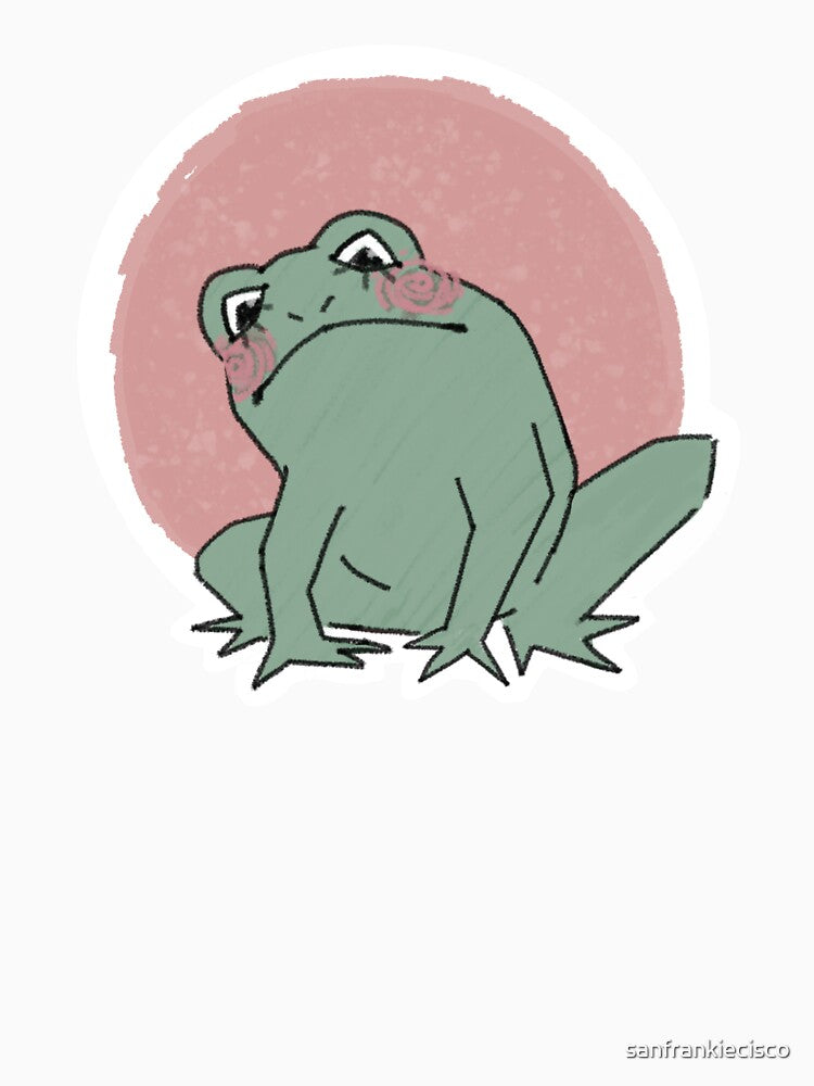 curious frog (pink) by sanfrankiecisco