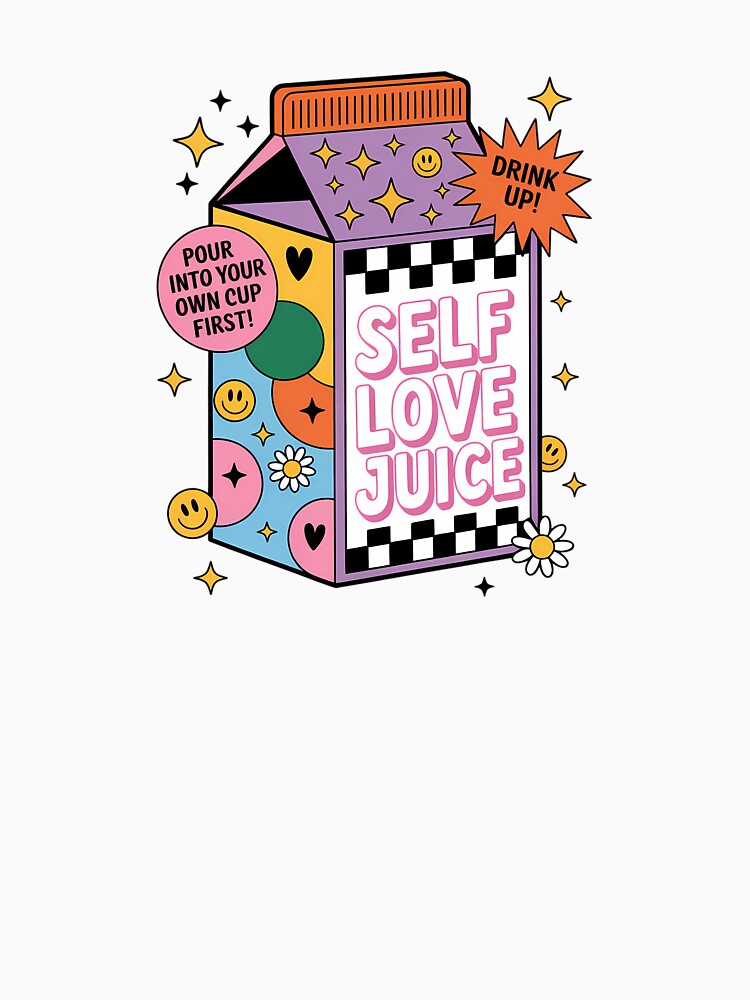 Cute Self Love Juice – Daily Confidence Positivity Reminder Sticker by Suzy Perez Art