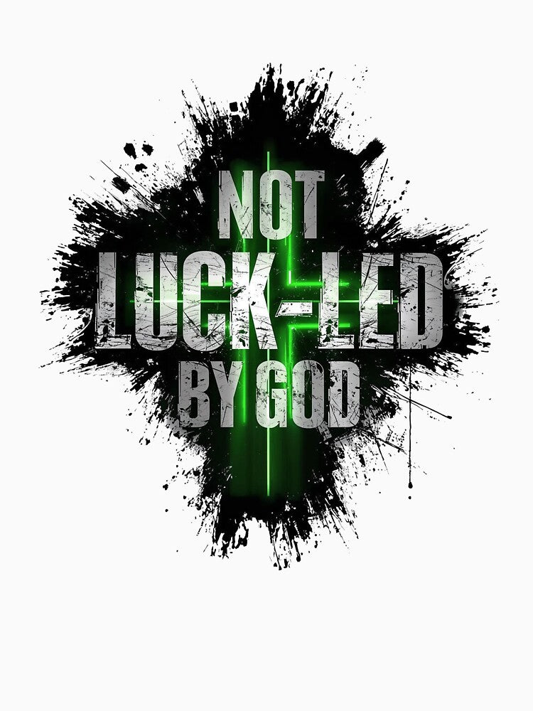 Blessed Not Lucky – God-Led Christian Faith Quote Typography T-Shirt Design by pngfaithstudio