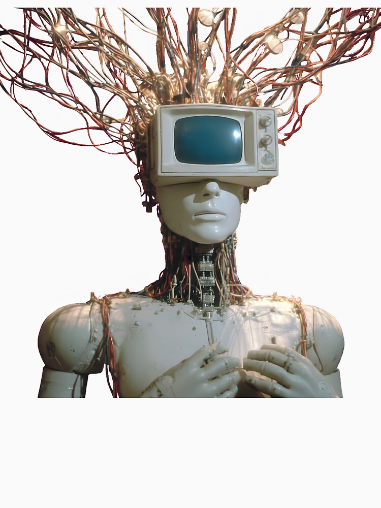 Retro Cyberpunk Android TV Head by AbcDigs Studio