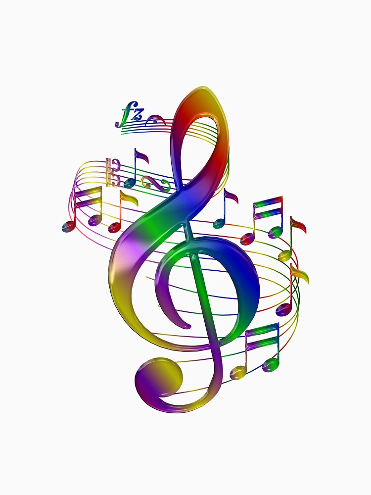 Colorful Treble Clef With Music Notes by CoolDoodles