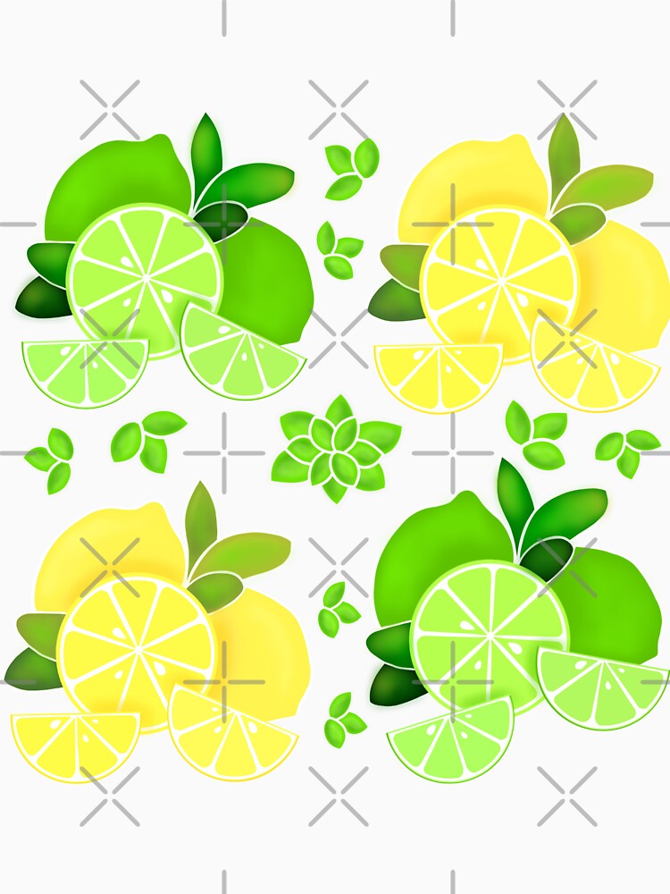 Cute retro Lemons and limes, citrus pattern by hollycooper
