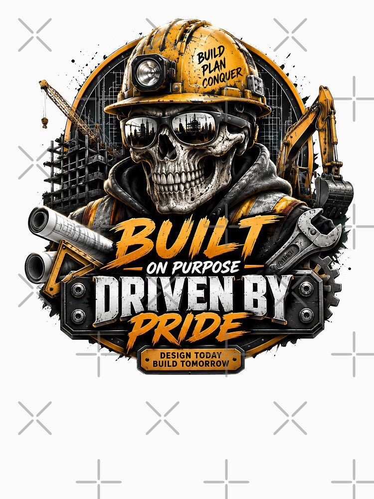 Skull Hardhat Built On Purpose Driven By Pride Construction. by HorrorInkStudio